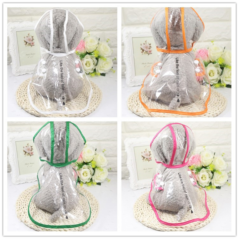 Dog Raincoat Cats Pet Clothes Transparent Rain Coat Hoody Waterproof Pets Outdoor Raincoats Small Dogs Clothing XS-2XL