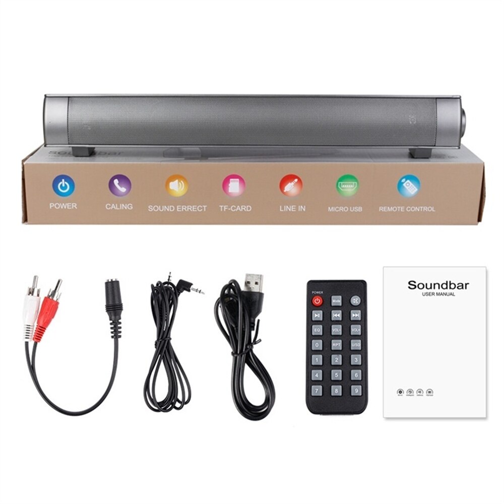 LP-08 Bluetooth Sound Bar Subwoof Column Home KTV Speakers Enhanced Remote Control TV BT Soundbar Speakers Card Plug Altavoz