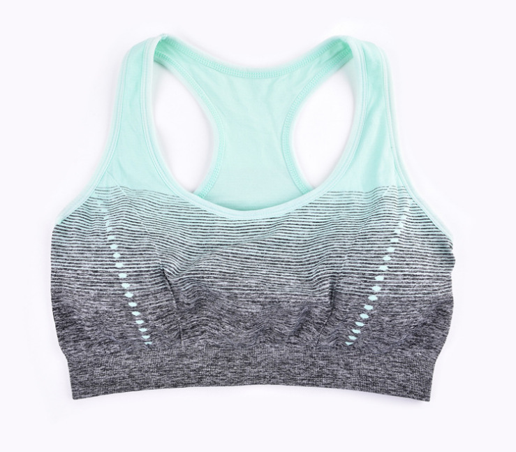 Naadloze Sport Beha Gradiënt Sport Bh Top voor Vrouwen Snel Droog Gewatteerde HBack Sport Top Naadloze Yoga Running Fitness Sport bras: green / XL