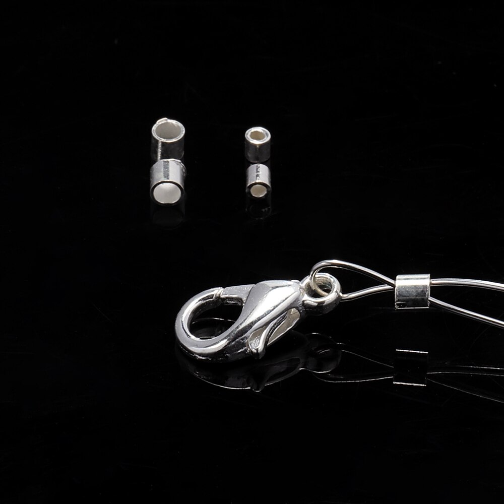 20 piezas cuentas de extremo engarzado de Plata de Ley 925 para hacer joyería de pulsera DIY