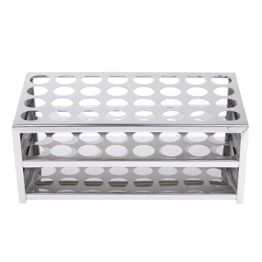 Stainless Steel Test Tube Stand Rack of 32 Tubes - Lab Supplies