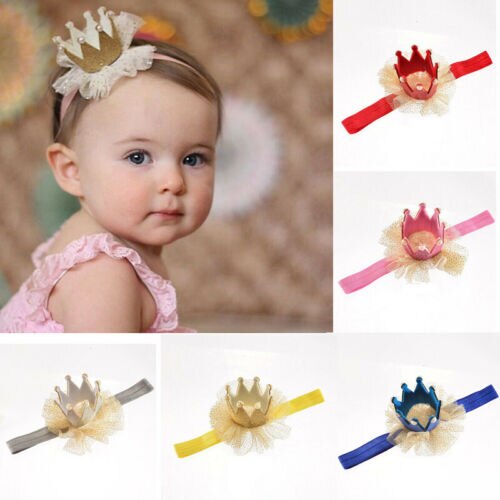 ¡Novedad! corona de niños para niñas, diadema elástica, diadema de flor, accesorios para el cabello