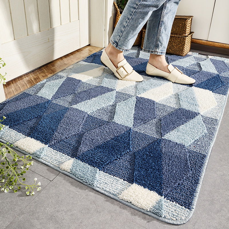 Door Mats Outdoor Double-layer Flocking Doormat Home Dust Removal Mat Non-slip Absorbent Bath Rug Home Decoration Floor Mat