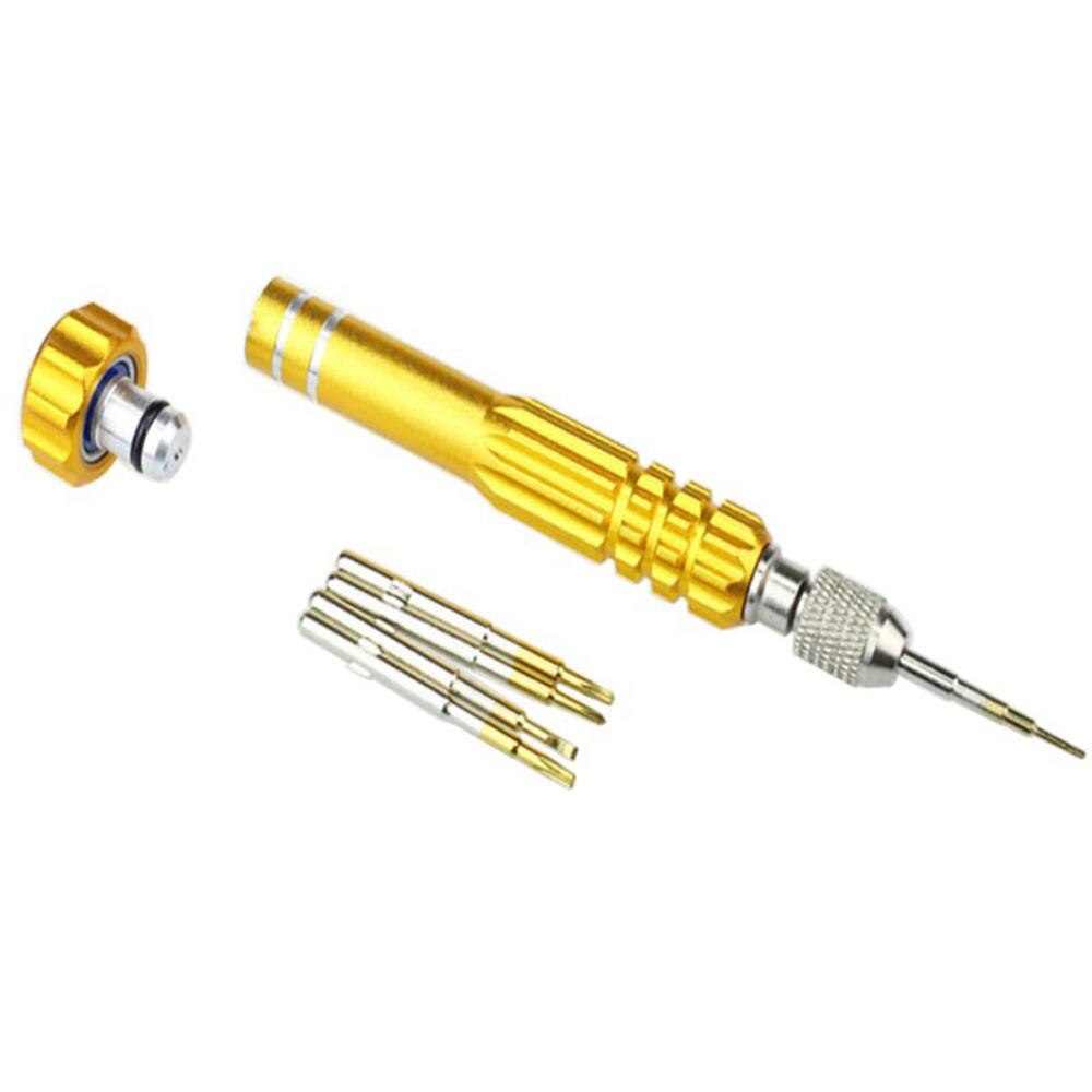 5 in 1 Multi-Function Repair Open Tools Kit Screwdrivers For iPhone Samsung Galaxy DIY Mobile Phone Repair Accessories: gold