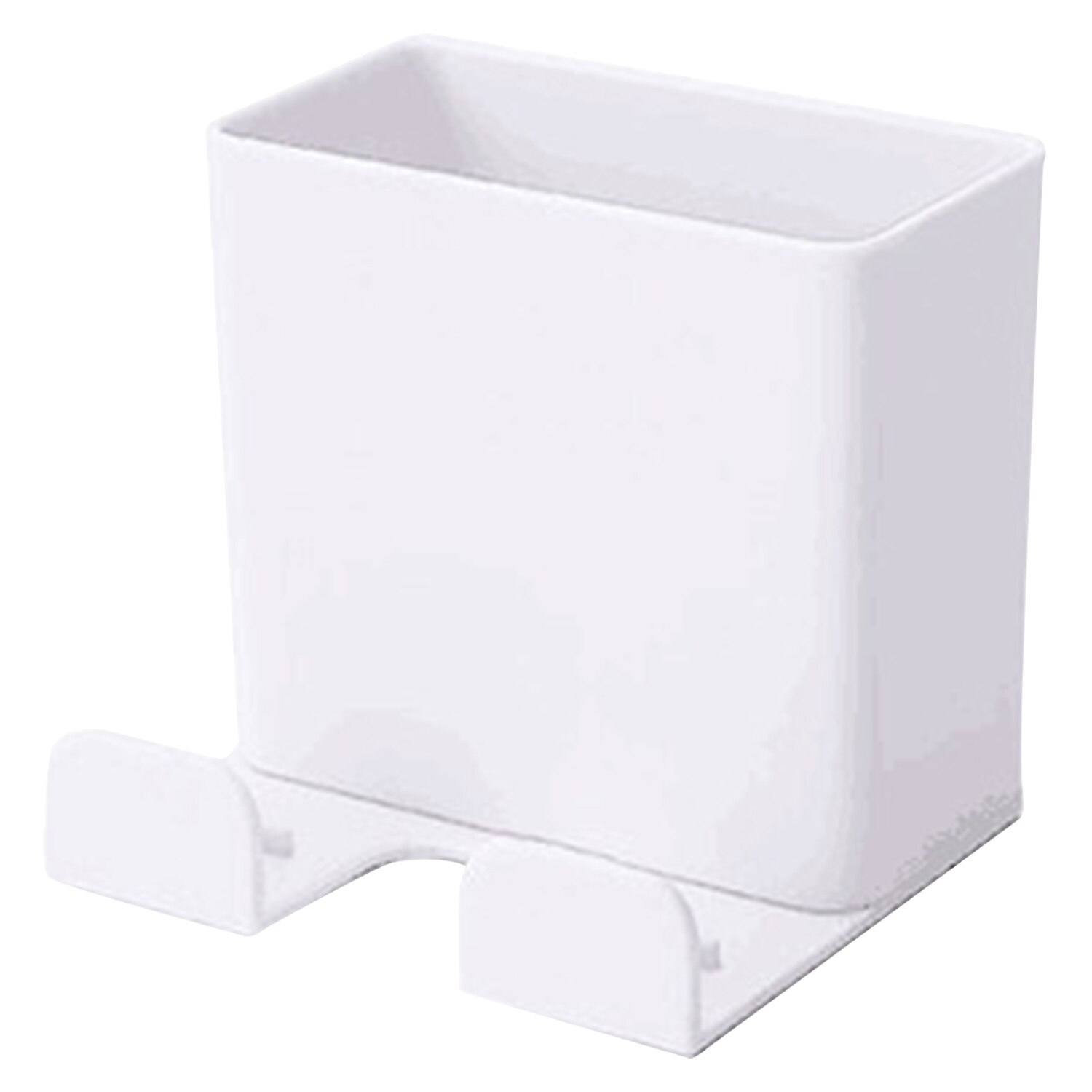 Adhesive Wall Mount Storage Box Remote Control Holder Multifunction Storage Box for Home Office Bathroom: White
