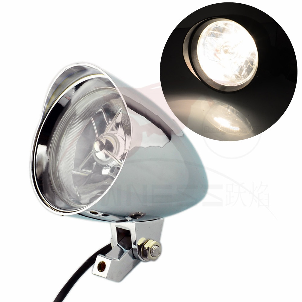 Motorcycle Aluminum Tri Bar 4.5&quot; Bullet Headlight Lamp For Harley Sportster XL Dyna Softail FXR FXST Chopper Bobber Custom