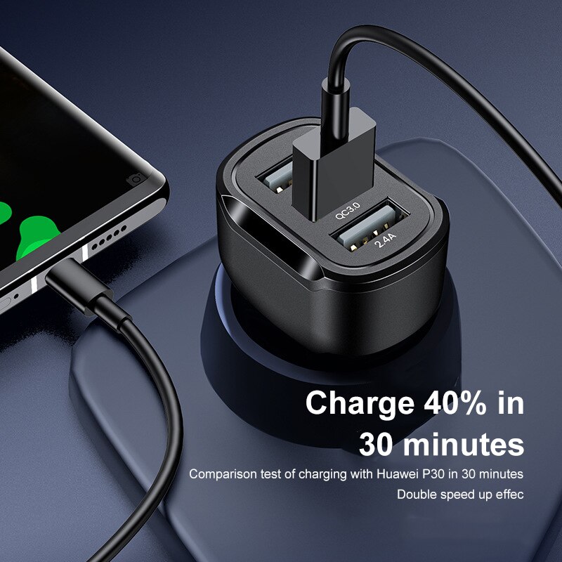 35W QC 3.0 4.0 Quick 3 USB Car Charger Universal Fast Charging In Car 3 Port Car-Charger For iPhone Samsung Xiaomi Smart Charge