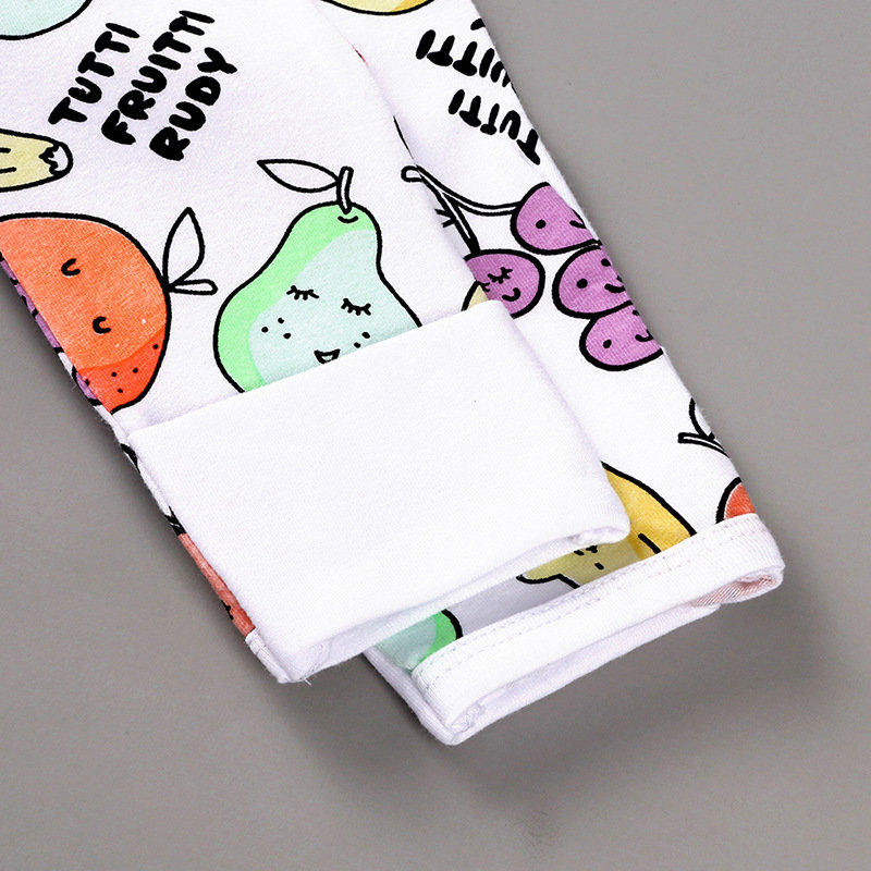 Herfst Lente Baby Baby Rompertjes Cartoon Fruit Gedrukt Katoen Lange Mouw Jumpsuit Jongens Meisjes Kleding