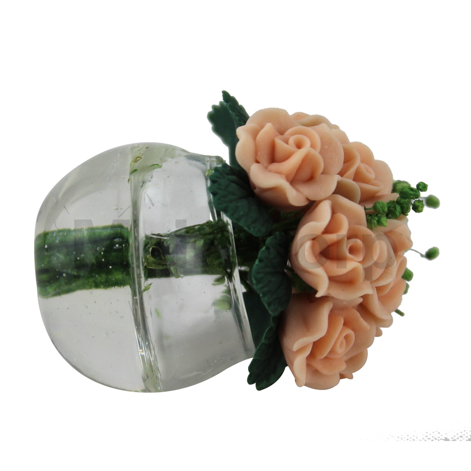 Dollhouse decorate 1:12 Scale Miniature Pink Rose Hydroponics Model flower