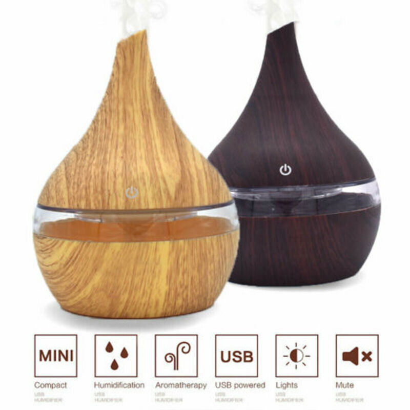 Air Aroma Essentiële Olie Diffuser Houtnerf Ultrasone Aromatherapie Luchtbevochtiger