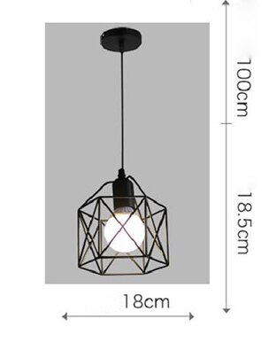 Rustik industriel pendel geometri jern pendel lamper køkkenø lampe pendel loft cafe butik hængende lysarmaturer: 1 hoved
