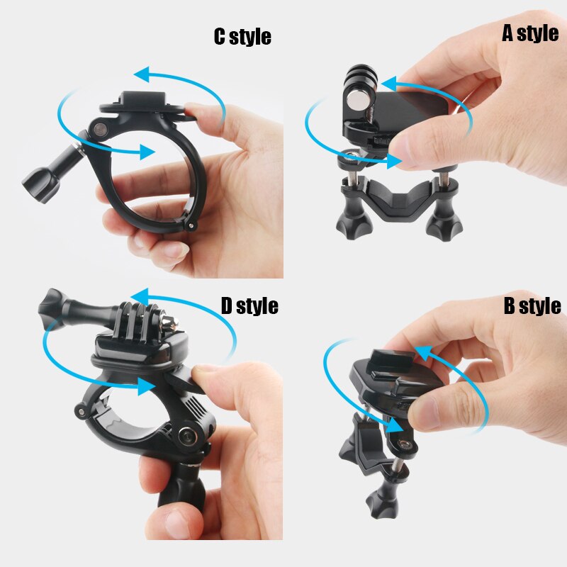 Rotatable Bike Bicycle Handlebar Mount Holder Adapter Motorbike Clip Support Bracket for Gopro Hero 10 9 8 7 6 5 4 3+ 3 SJCAM