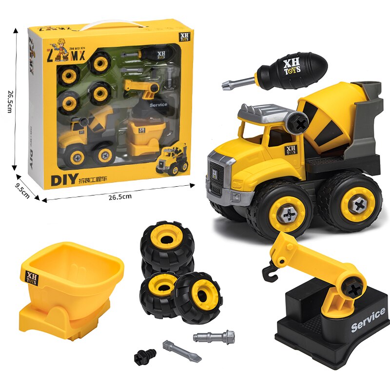 3D Puzzle Nut Disassembly Unloading Engineering Truck Excavator Bulldozer Child Screw Boy Tool Education Toy Car Model