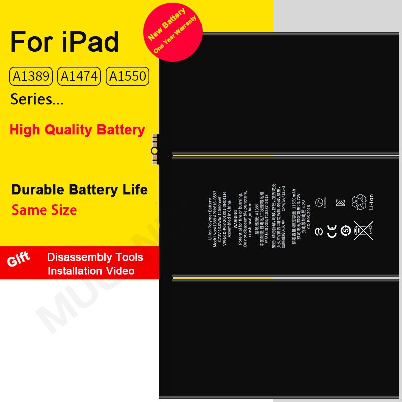 7340Mah Tablet Batterij Voor Ipad 6 Air 2 Vervanging Bateria Voor Ipad 6 Air 2 A1566 A1567 0 Cyclus batterij Met Tool