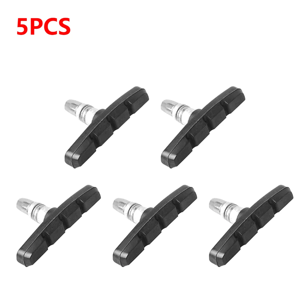 30-1Pcs Durable Bicycle Silent Brake Pads Cycling V Brake Holder Shoes Blocks Rubber 60MM Bike Parts For Mountain Folding Bikes: black