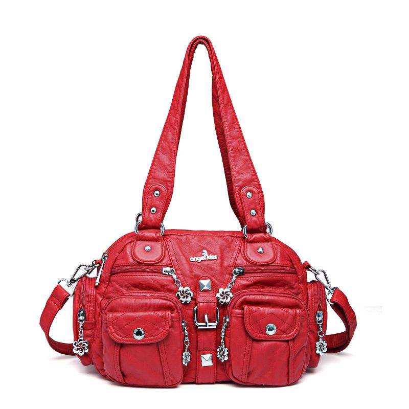 Bolsos de mano Vintage para mujer, Hobos de de lujo, bandoleras femeninas con asa superior, de a la , S2111: Rojo