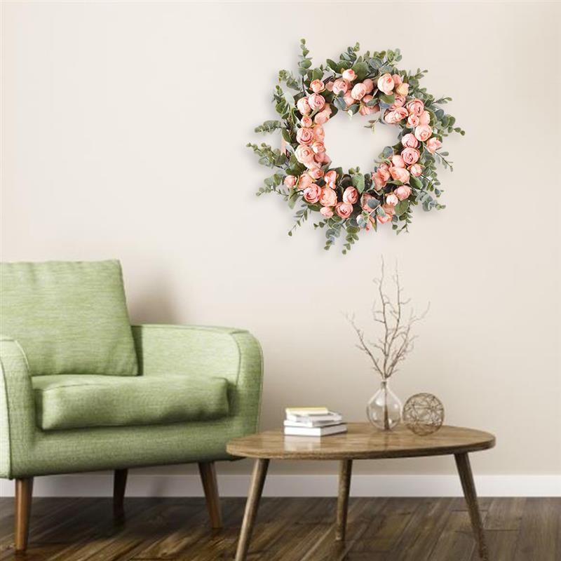 13.78in Künstliche Kranz Lebensechte die Seide Blume Kranz Hängen Kranz Für Hochzeit 35cm Tür Kranz Hause Dekoration Liefert