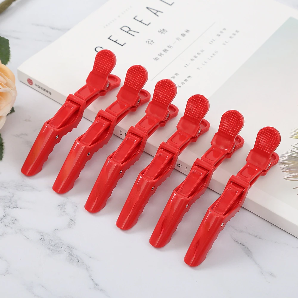 6pcs/Lot Plastic Hair Clip Hairpin Hairdressing Clamps Claw Section Alligator Clips Barber For Styling Salon Accessories