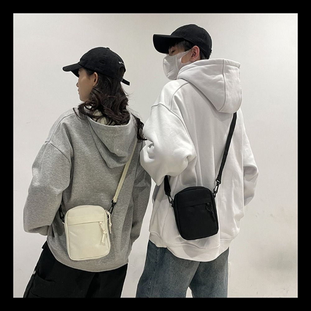 Black White Khaki Crossbody Bags Oxford Cloth Minimalists Tote Bag Long Shoulder Strap Travel Storage Men Women