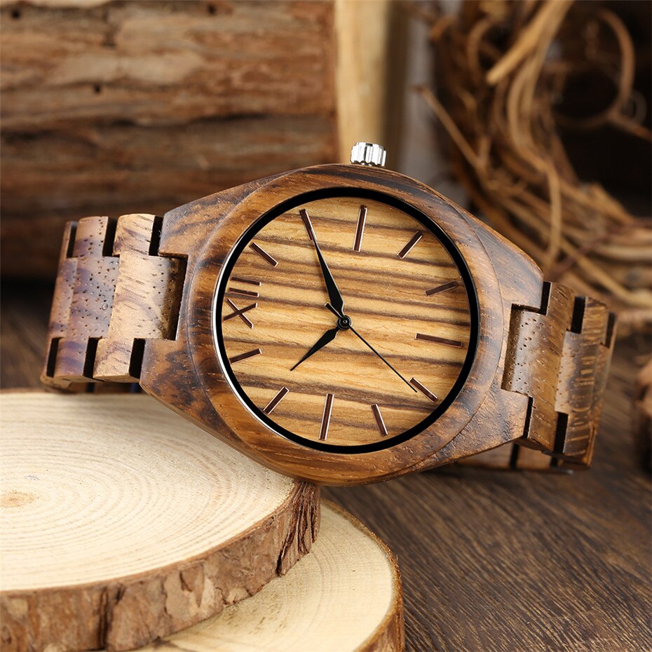 Puur houten horloge heren kwarts houten armband analoge weergave volledig polshorloges horloge voor mannen topartikel