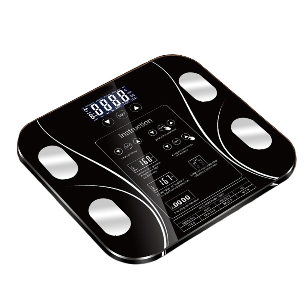 Body Fat Scale Accurate Weight Scale Bathroom Electric Scale 180kg Max: Black
