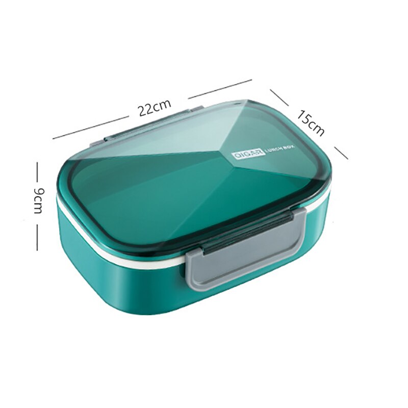 ONEUP Microwave Heating Lunch Box Rectangular Plastic Partition Large Capacity Double-layer Bento Box Portable Food Container