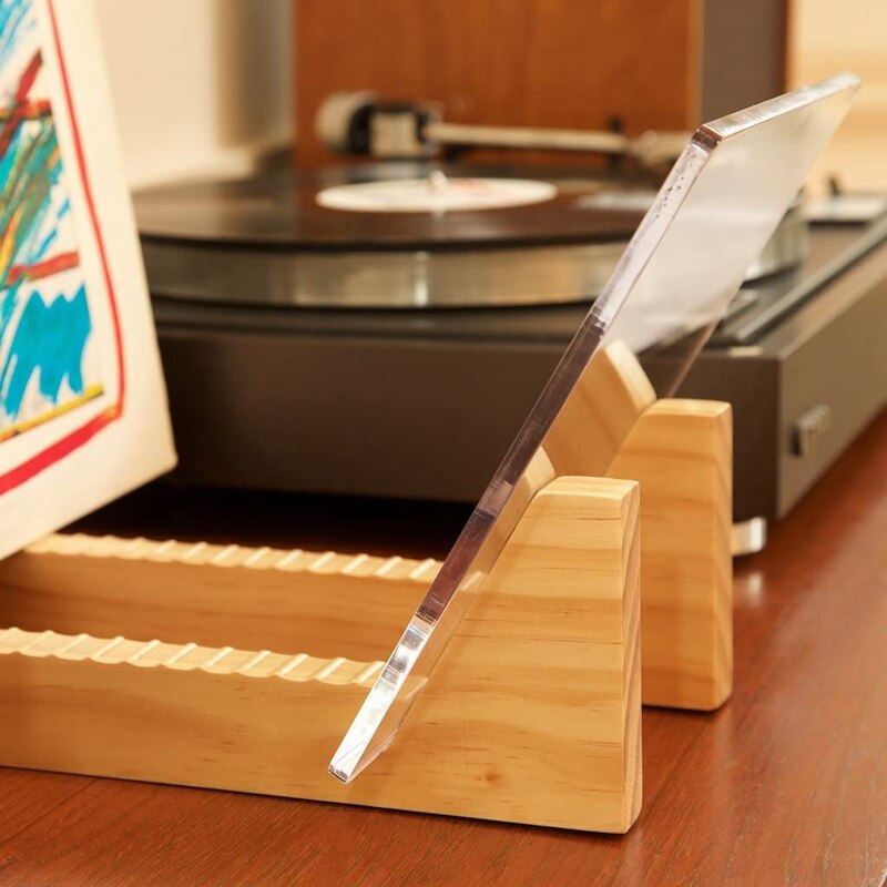 Vinyl Record Storage Holder,Acrylic Ends,Display Your Singles and LPs