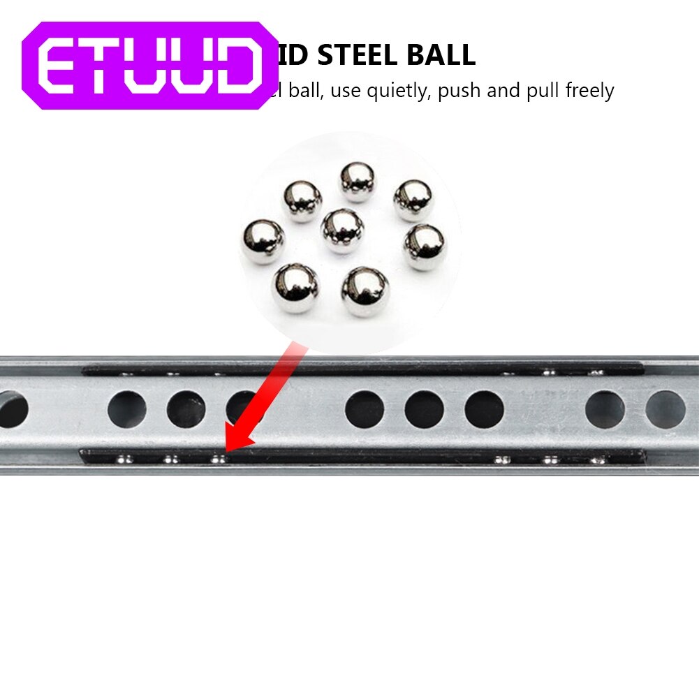 2Pcs 8"-16" Ball Bearing Drawer Slides Steel Ball Bearing Slides Keyboard Cabinet Cupboard Drawer Runners For Furniture Slide