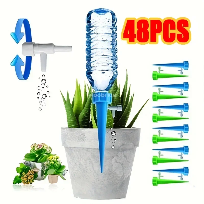Regadera automática de plantas por goteo, goteros de riego por goteo, sistema de riego de jardín, Kits de autorriego para plantas, dispositivos de inserción de agua