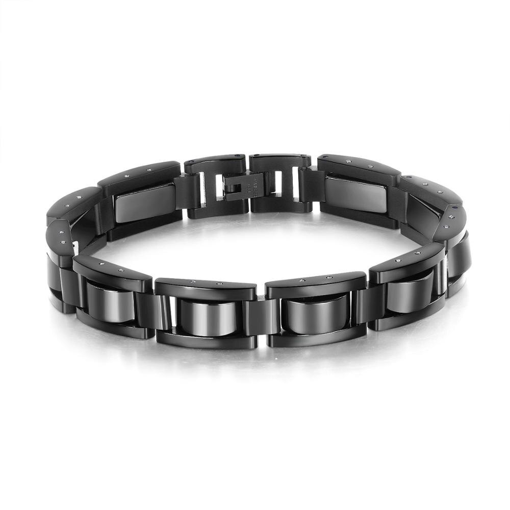 Pulsera magnética ajustable para hombre, de acero inoxidable, pulsera de titanio negro, pulsera magnética para amigos: Pistola negra chapada