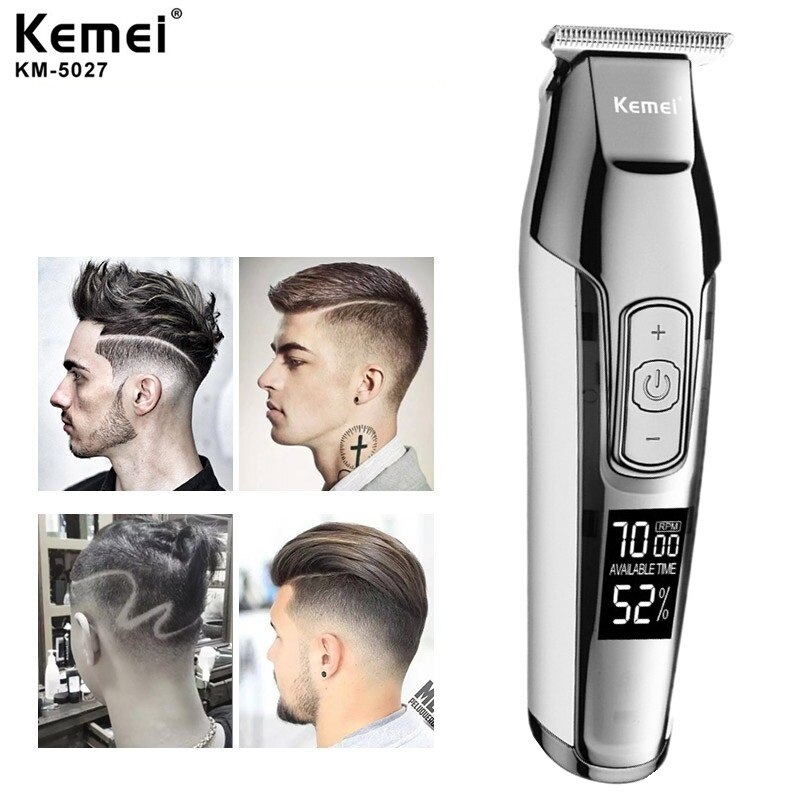 Kemei Alle Metall Professionelle Elektrische Haar Clipper Wiederaufladbare Haar Trimmer Haircut Rasur Maschine KM-1986 + PG KM-5027 KM-2024