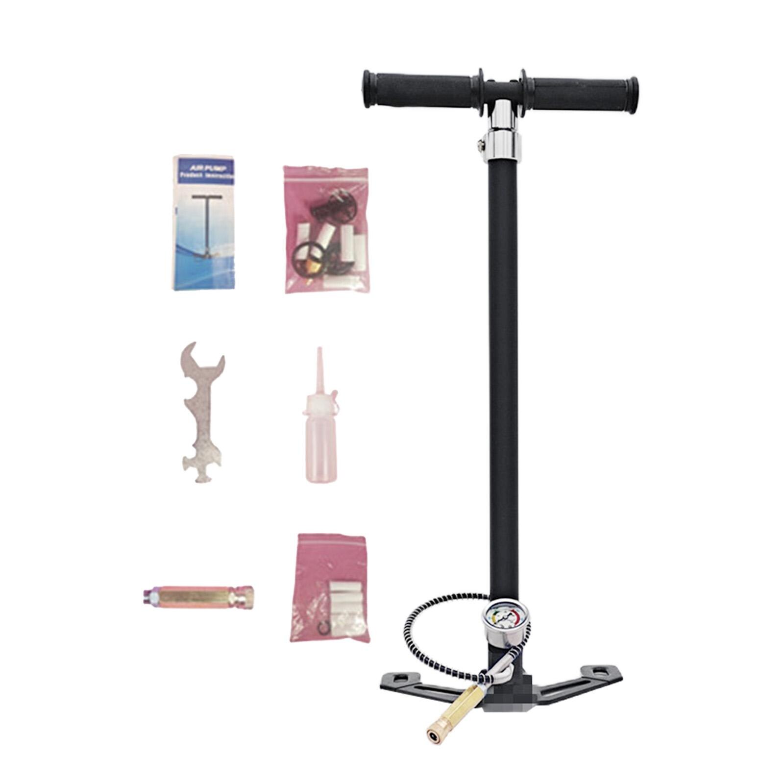 Portable High Pressure Shock Pump Shock Pump Bicycle Pump with Gauge Durable T-Handle 1Pcs for Bicycle Sport Motorcycles: Small