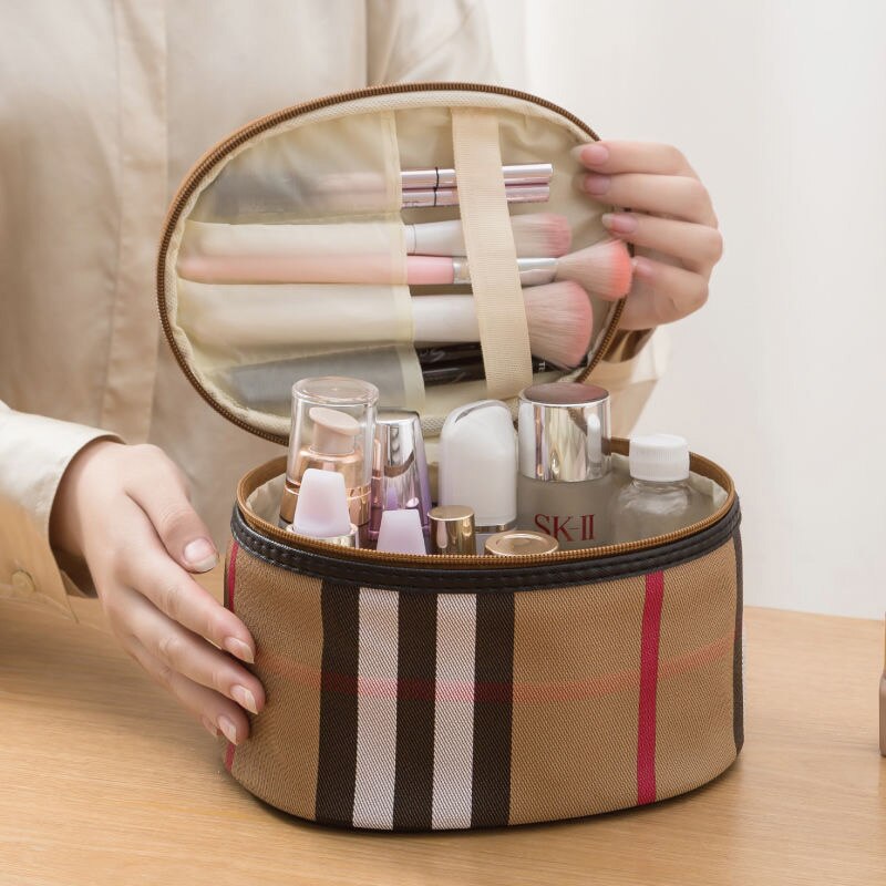 Bolsa de almacenamiento de cosméticos portátil de gran capacidad impermeable de con múltiples patrones, almacenamiento de viaje simple multifuncional