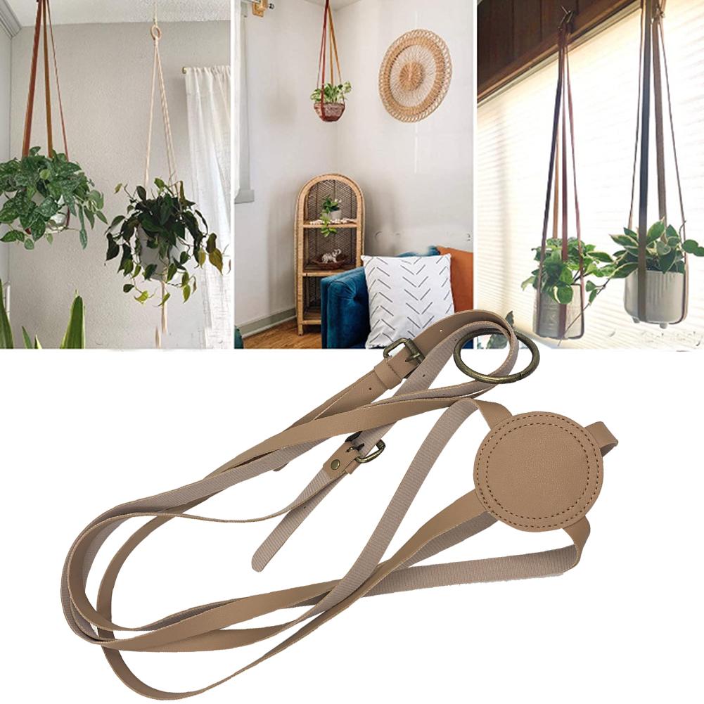 Leather Plant Hanger Plants Hanging Holder Potted Plants Hanging Strap Pot Wall Hanger For Flower Pots Indoor Outdoor Plants