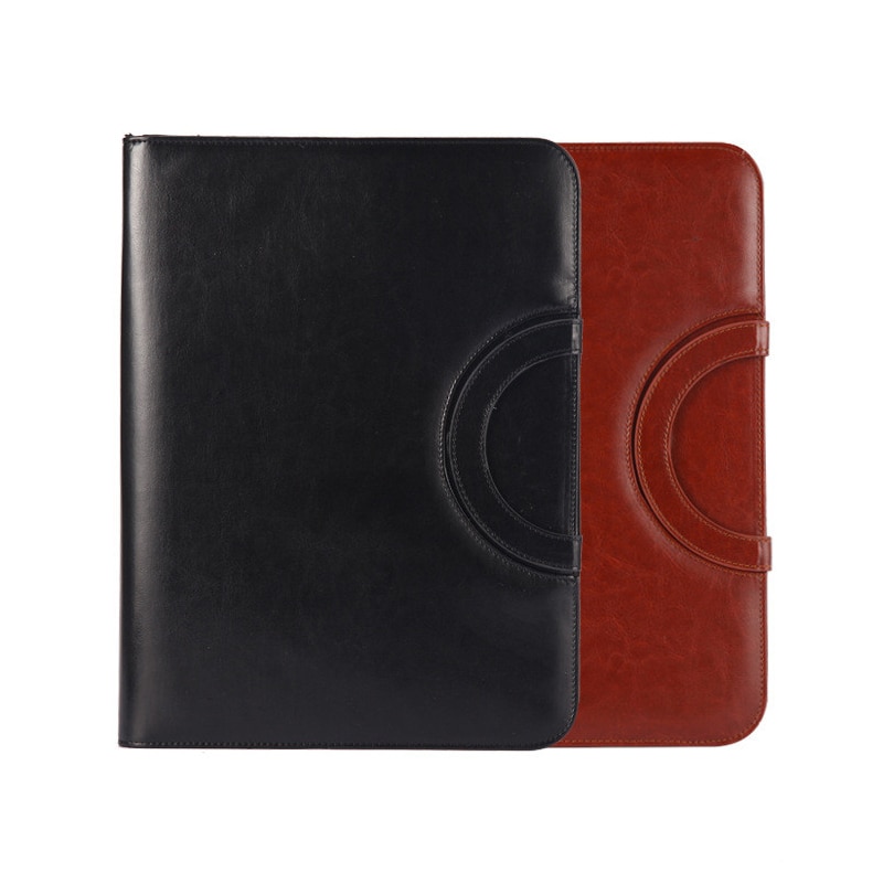 Wielofunkcyjny segregator A4 teczka miękki PU skórzany przenośny dokument biurowy Organizer teczka z kalkulatorem artykuły biurowe