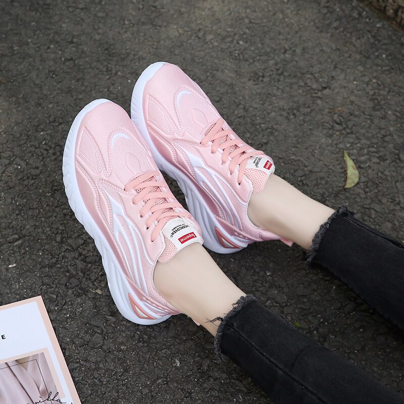 Lyserøde sneakers kvinder tennissko billige sportssko kvinder åndbare damesko zapatillas mujer tenis feminino