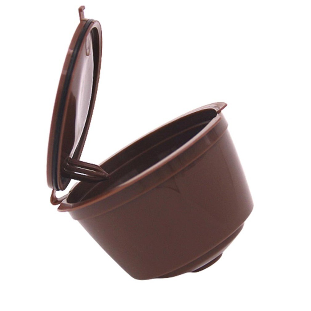 Filter kaffekop kapsel skal plast 304 rustfrit stål genanvendeligt miljøbeskyttelse god filtreringseffekt: Brun