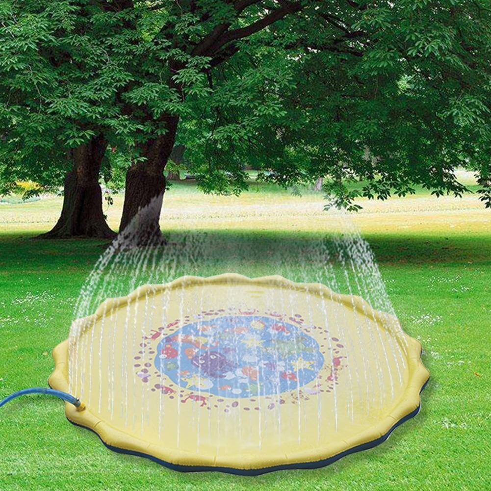 Baby Summer Outdoor Water Spray Mat Sprinkle and Splash Play Mat 67 in-Diameter Sprinkle Beach Fun Water Mat Toy for Children