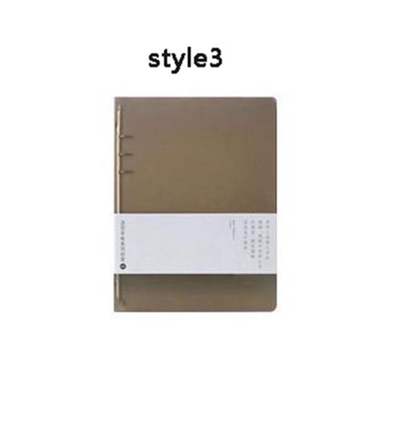 A5 A6 PP 6 Holes Transparent Color Plastic Notebook Cover Case Loose Leaf Ring Binder Inner Pages Diary Planner Cover: style3 / A6
