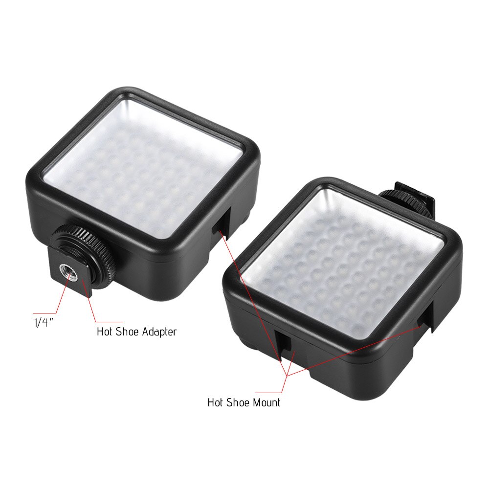 Andoer W49 Mini Interlock Camera LED Panel Light Camcorder Video Lighting With Shoe Mount Adapter for Canon Nikon Sony A7 DSLR