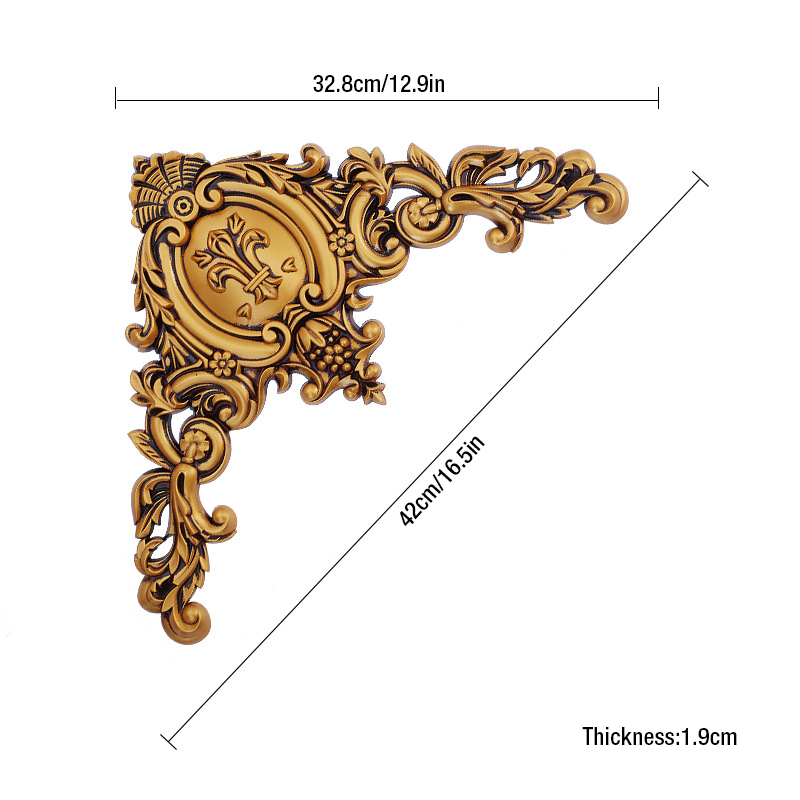 Home decor ceiling lamp corner flower decoration stickers furniture decals hollow PVC home accessories DIY wood carving flowers: F