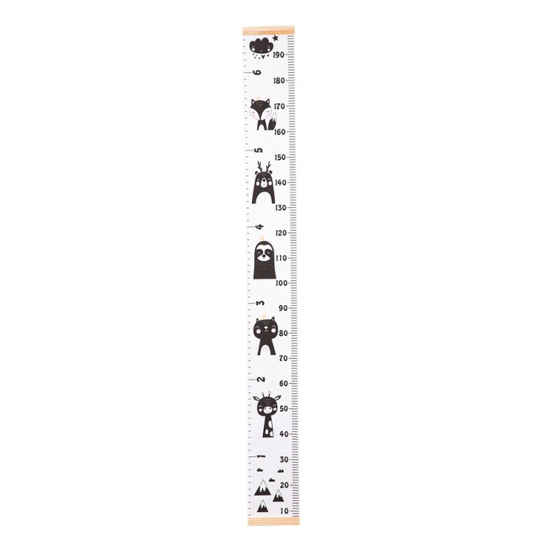 Props Wooden Wall Hanging Baby Height Measure Ruler Wall Sticker Decorative Child Kids Growth Chart for Bedroom Home Decoration: C