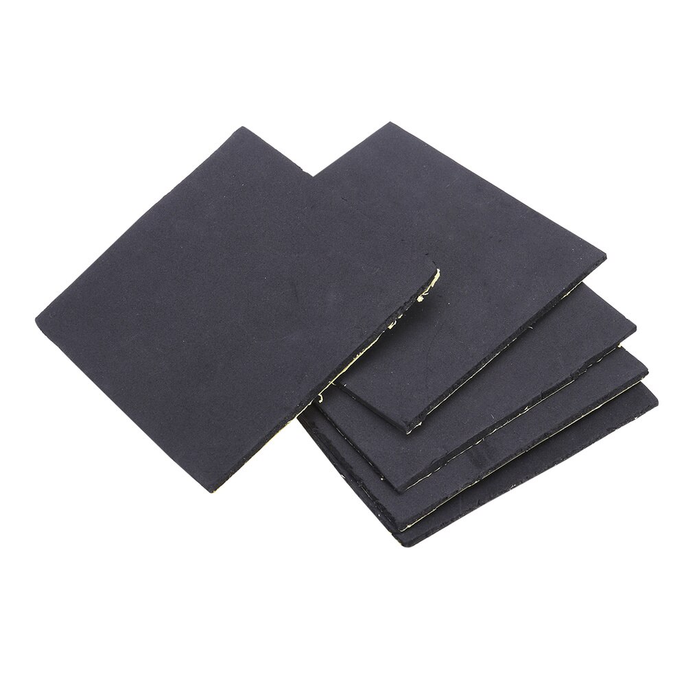 5 Pcs Sponge Neoprene Rubber Anti-Vibration Pads Vibration Isolation Mats 150x150x5mm (Black)