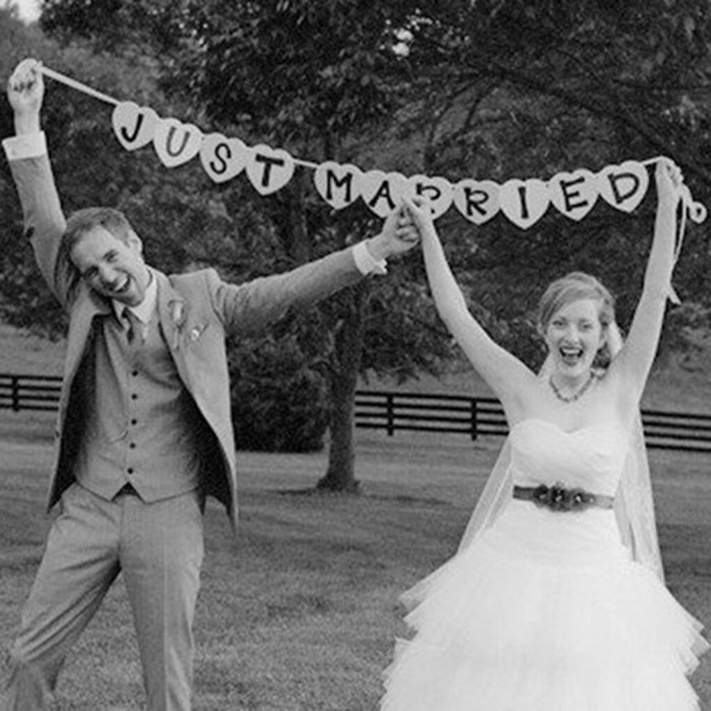 Funny Just Married Wedding Car Cling Decal Sticker Window Banner Decoration