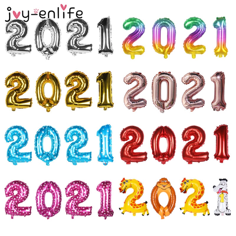 4pcs/lot 16inch Number Foil Balloons Happy Year Merry Christmas Decor Home Year Party Celebration Supplies