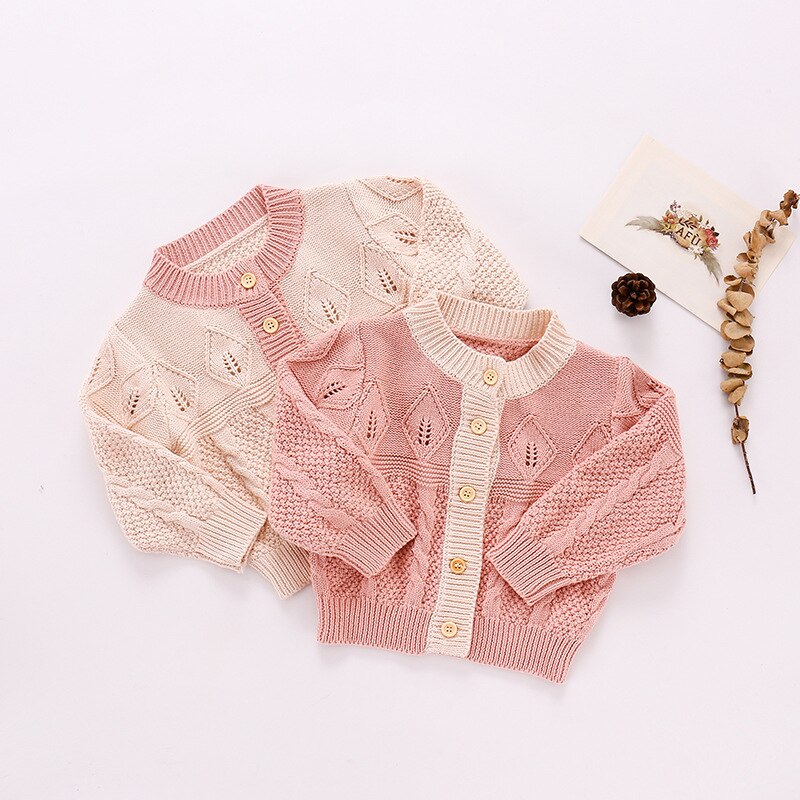 Novo 2020 outono inverno bebê meninos meninas cardigan casacos rosa de malha manga longa single-breasted camisola superior infantil outwear 0-18m