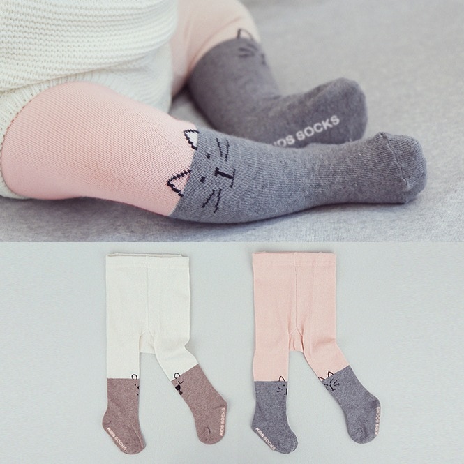 Baby Girls Tights Cartoon Cotton Knitting Sockings Baby Tights Cat Pattern for Girls Spring Soft Children Kids Tights