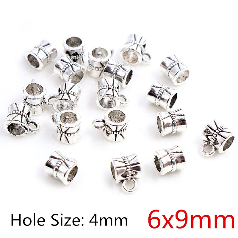 20pcs/lot DIY Handmade Beads Bails Pendants Jewelry Making DIY Necklace Antique Silver Color Bails Pendant Charm Beads Bails: R4-27