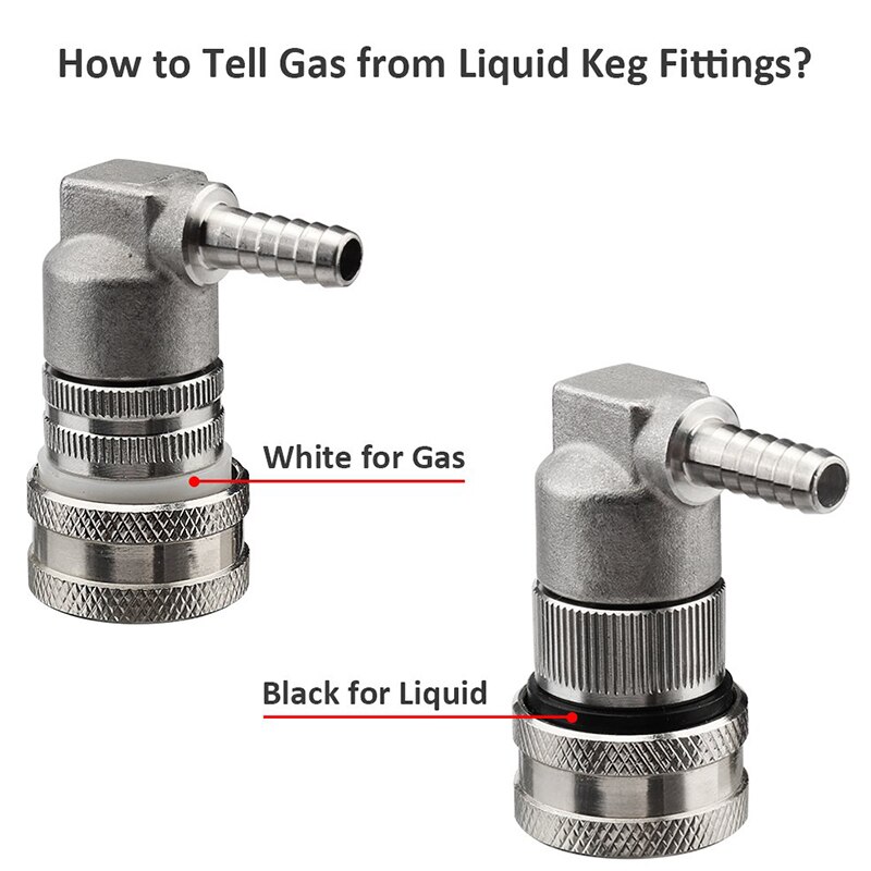 Bloqueo de bola desconectar, accesorios de barril de Gas y líquido, MFL 1/4 pulgadas roscado con 5/16 pulgadas de acero inoxidable y abrazadera de manguera