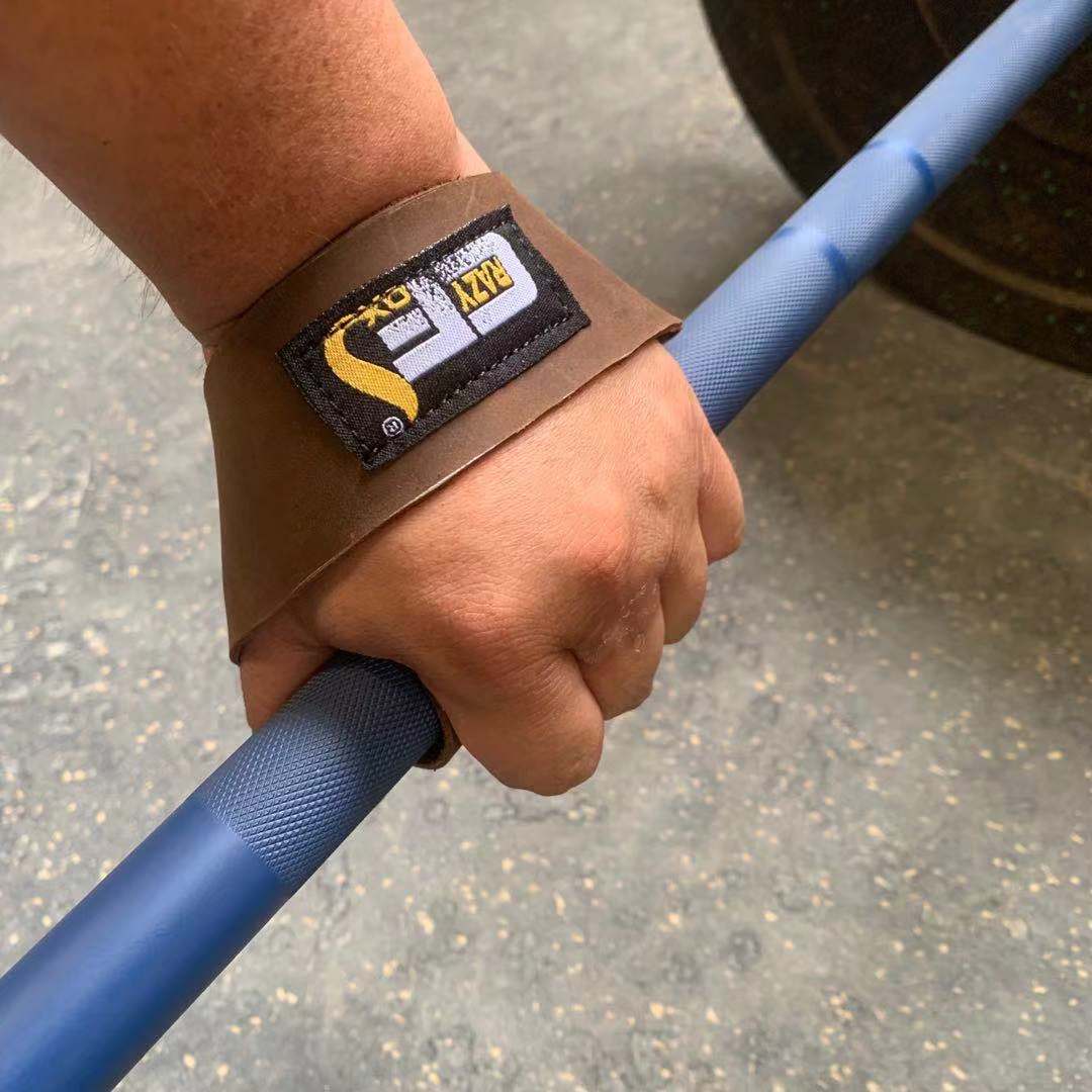 Gewichthefriem Oly lederen hijsbanden Riem Polsbanden Boosterriem voor Gym Crossfit Deadlift Ondersteuning Belleren